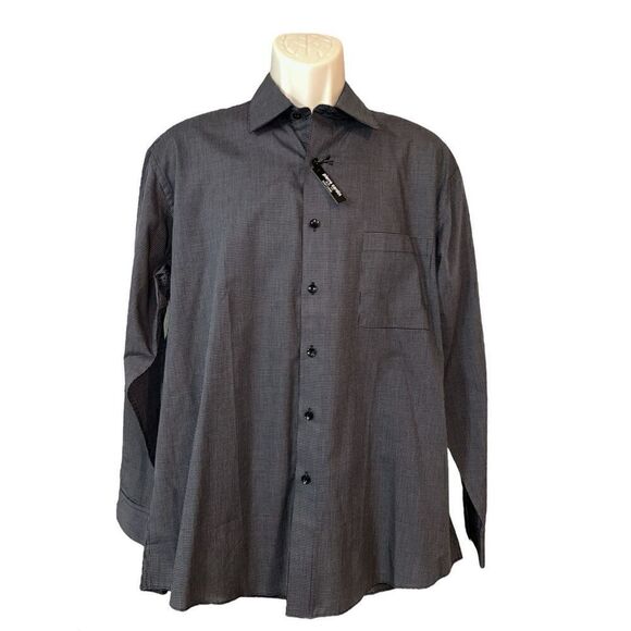 BLACK LABEL PIERRE CARDIN EASY CARE SLIM-FIT Mens Shirt Size L 16-16 1/2 32/33 - Picture 1 of 6